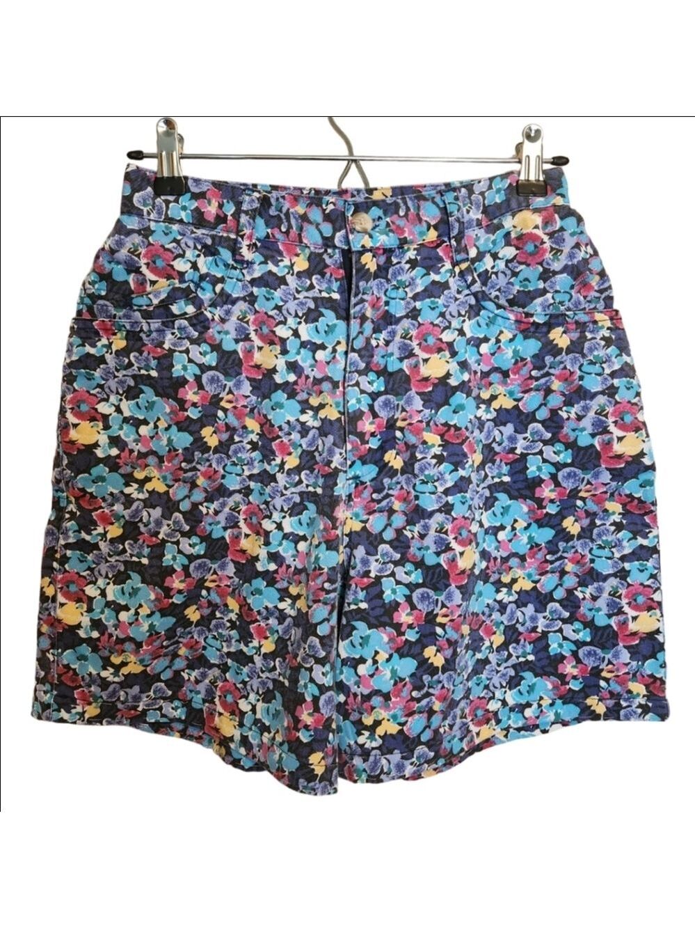VINTAGE 80s PRIDES LANDING FLORAL ULTRA HIGH-RISE SHORTS SIZE 6/8
